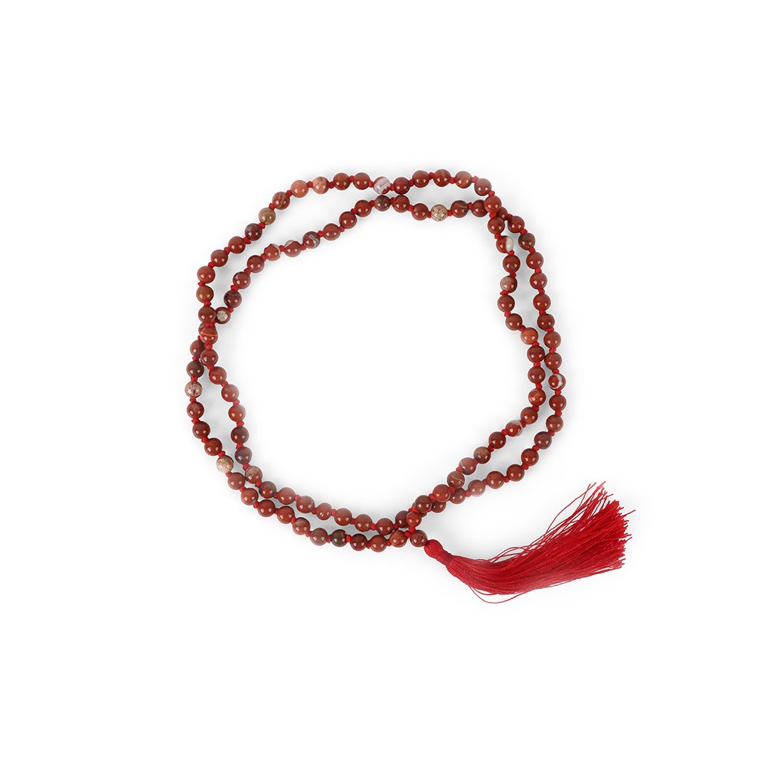 Red Jasper Mala 8MM- Strong Bones