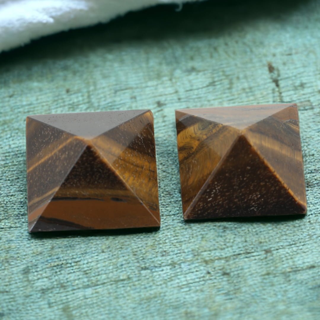 Yellow Tiger Eye Pyramid | Triple Protection (Set of 2)