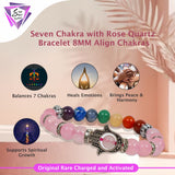 Seven Chakra with Rose Quartz Bracelet – 8MM Align Chakras
