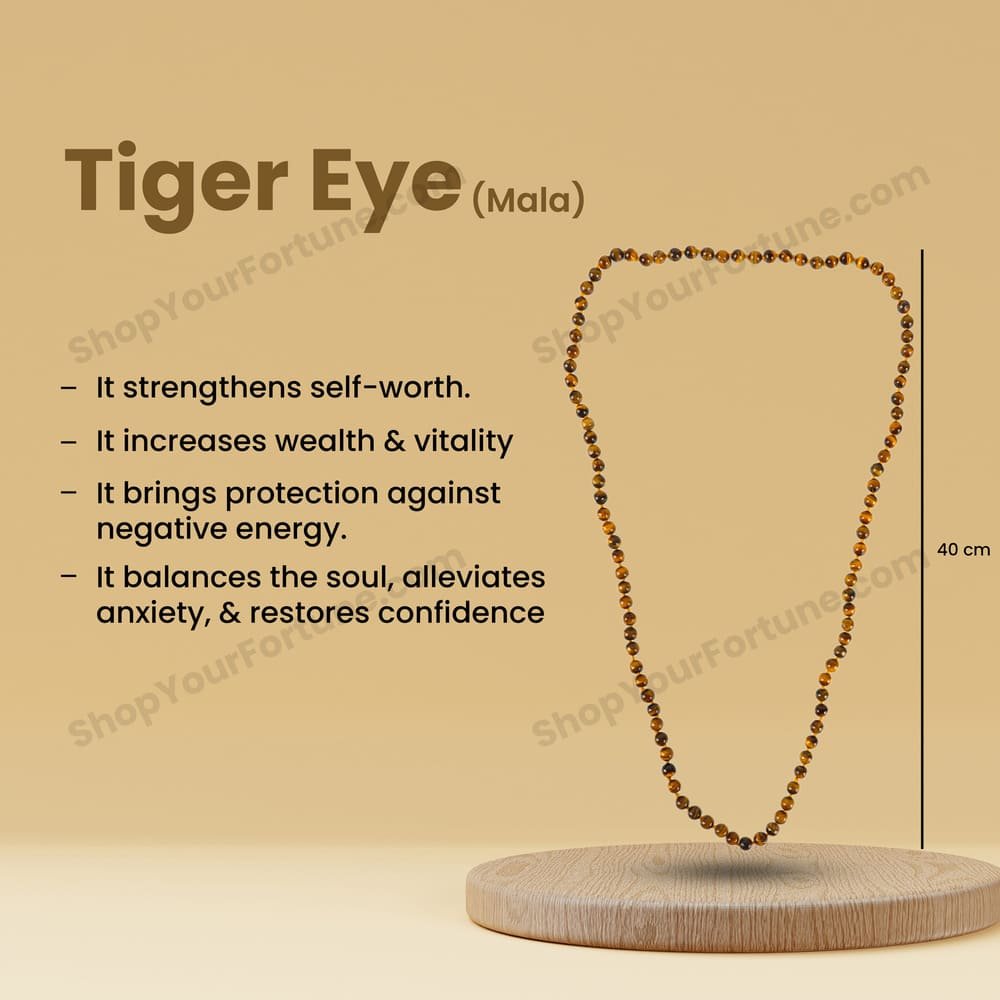 Yellow Tiger Eye Mala 8MM- Enhances the Psychic Abilities