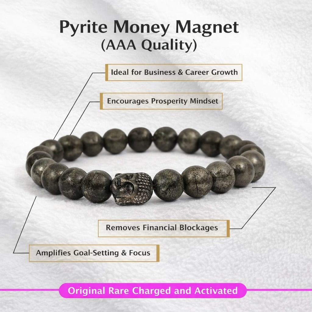 Dhan Yog Bracelet Pyrite Beads – 8MM Attract Money