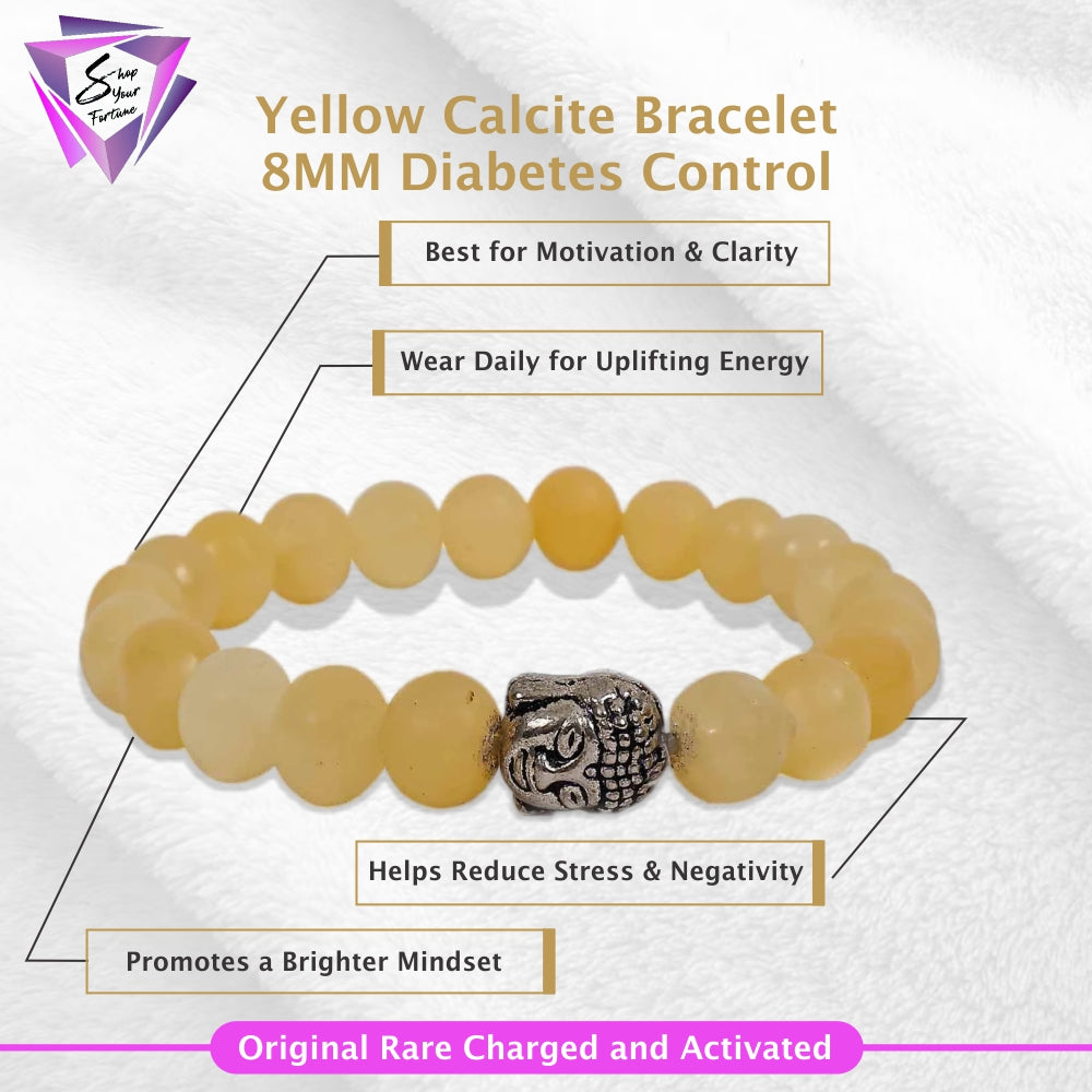 Yellow Calcite Bracelet 8MM- Diabetes Control