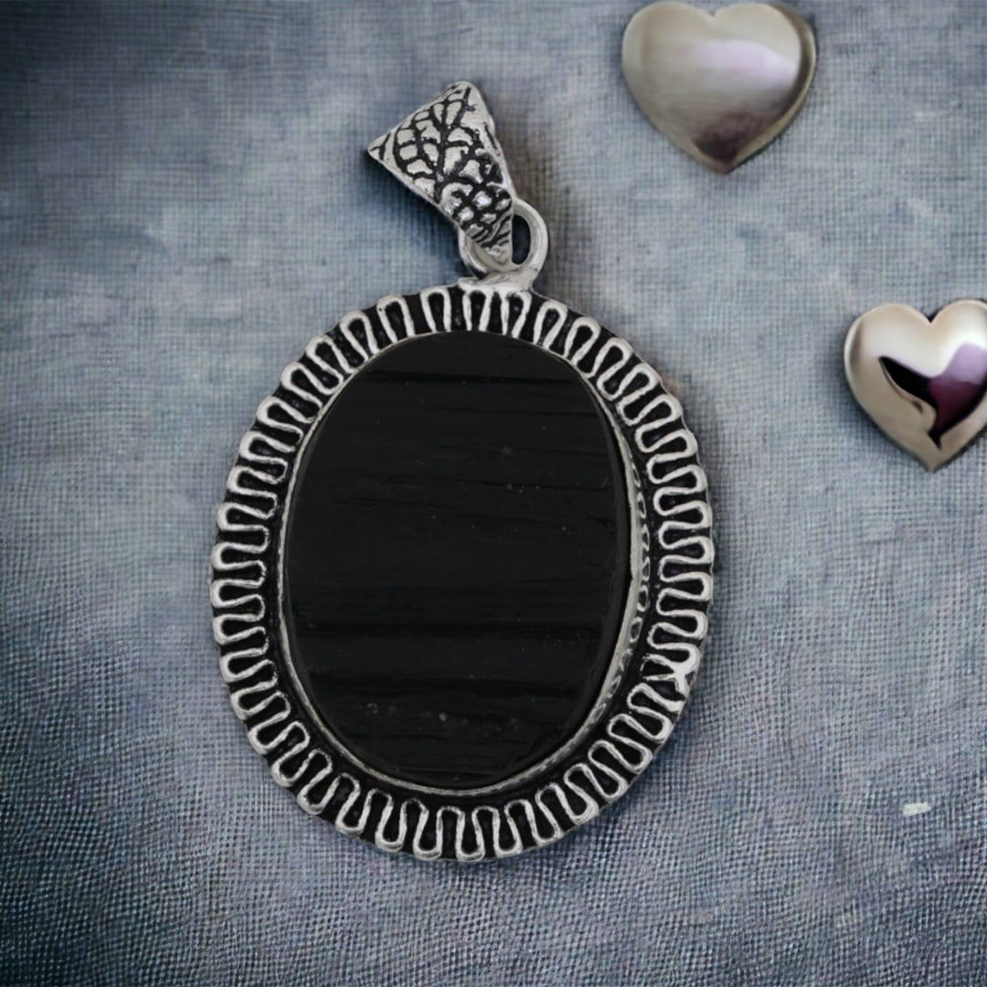 Black Tourmaline Pendant- Stop Electro Magnetic Forces (EMF)