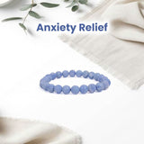 Blue Lace Agate Bracelet – 8MM Helpful In Anxiety