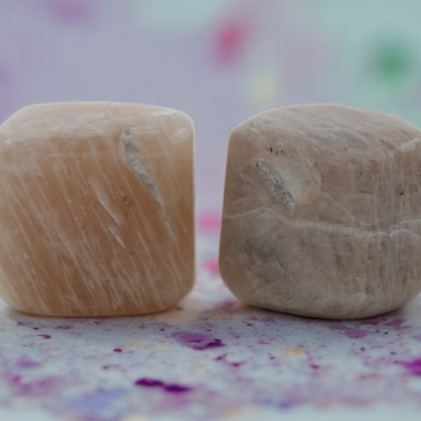Peach Moonstone Tumble (Set of 2) Support during difficult times (For Child)