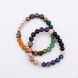 ShopYourFortune Gaj Lakshmi & Metabolism Multi Crystal Bracelet Combo for Wealth, Prosperity & Wellness | Natural Healing Crystal Bead Bracelets for Positive Energy & Vitality