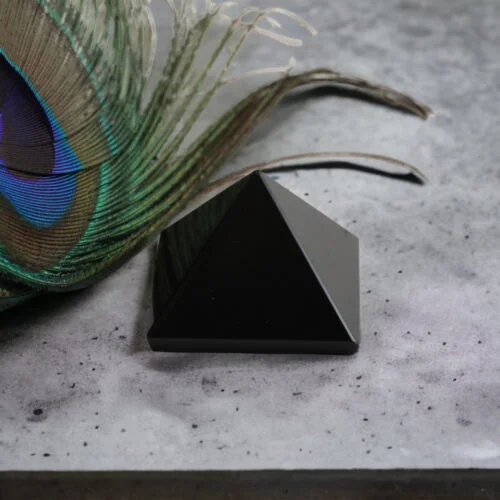 Black Obsidian Pyramid | Clear Negative Energy - 40mm
