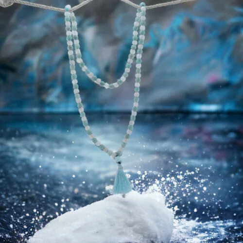 Moonstone And Amazonite Mala Peace Of Mind- 8MM