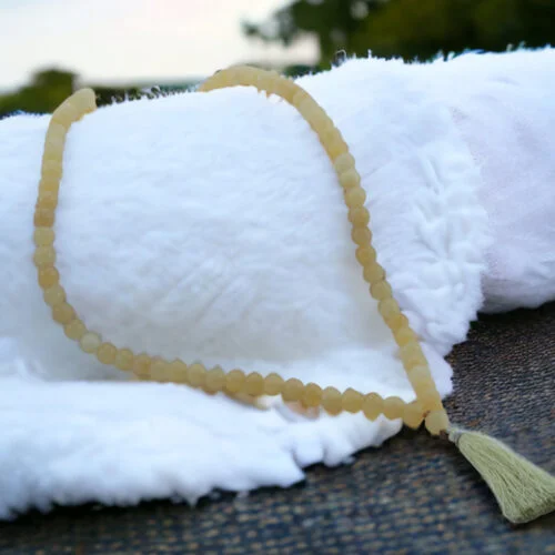 Yellow Calcite Mala 6MM- Diabetes Control