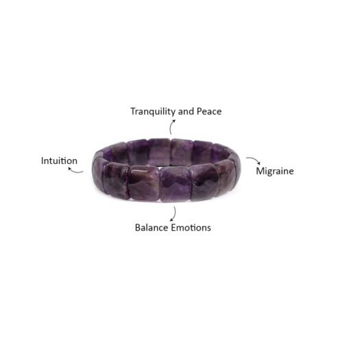Amethyst Flat Bead Bracelet