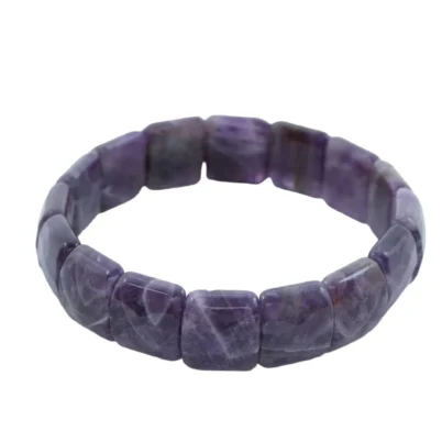 Amethyst Flat Bead Bracelet