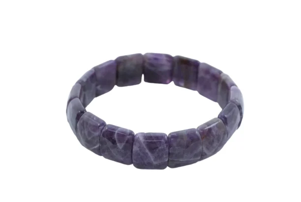 Amethyst Flat Bead Bracelet