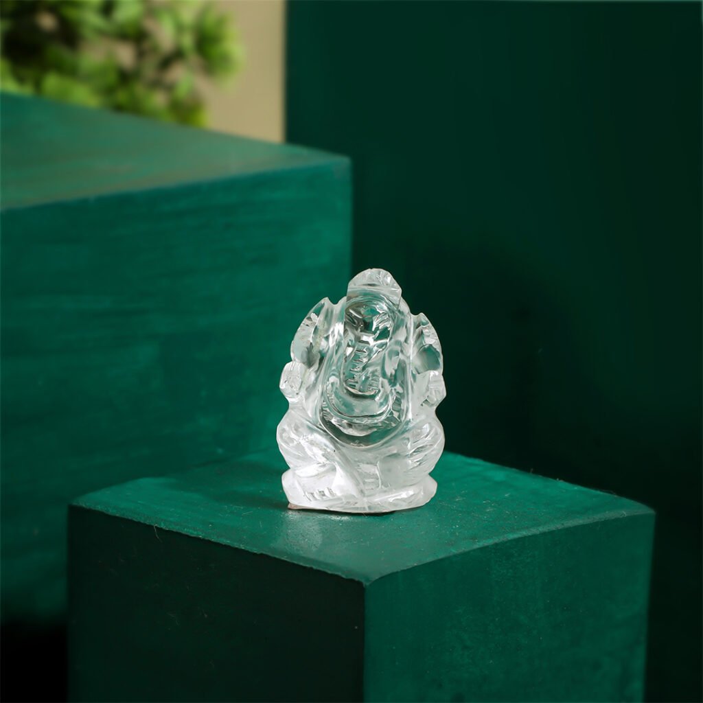Clear Quartz Ganpati Murti