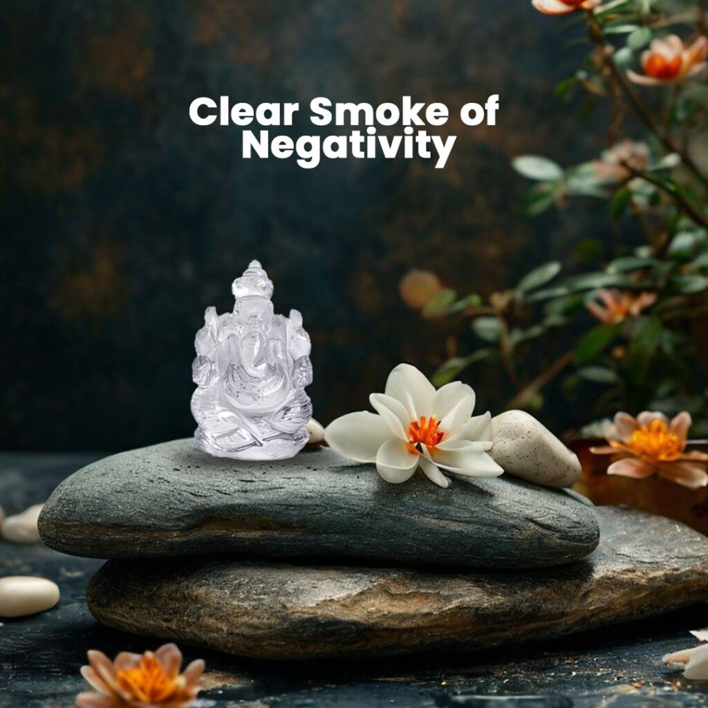 Clear Quartz Ganpati Murti