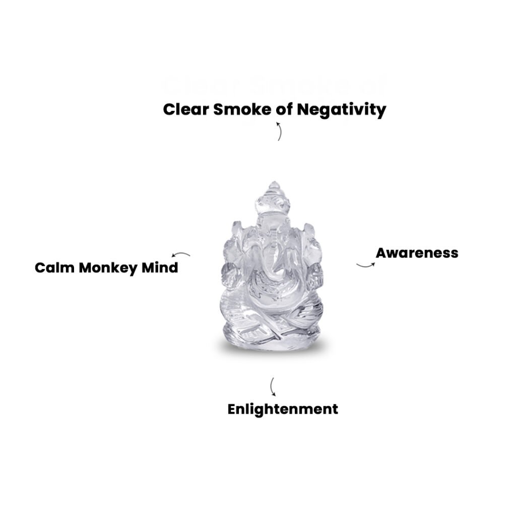Clear Quartz Ganpati Murti