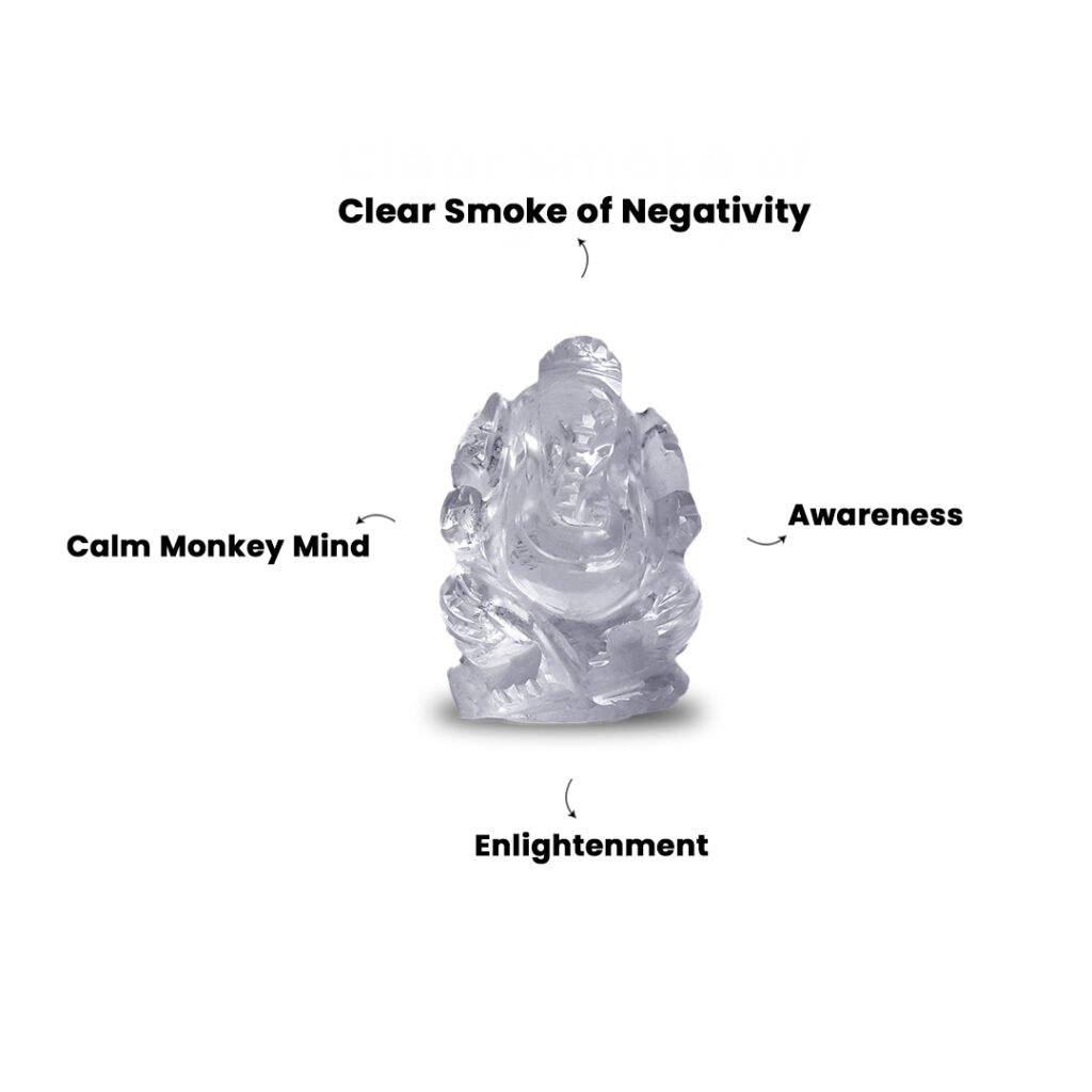 Clear Quartz Ganpati Murti